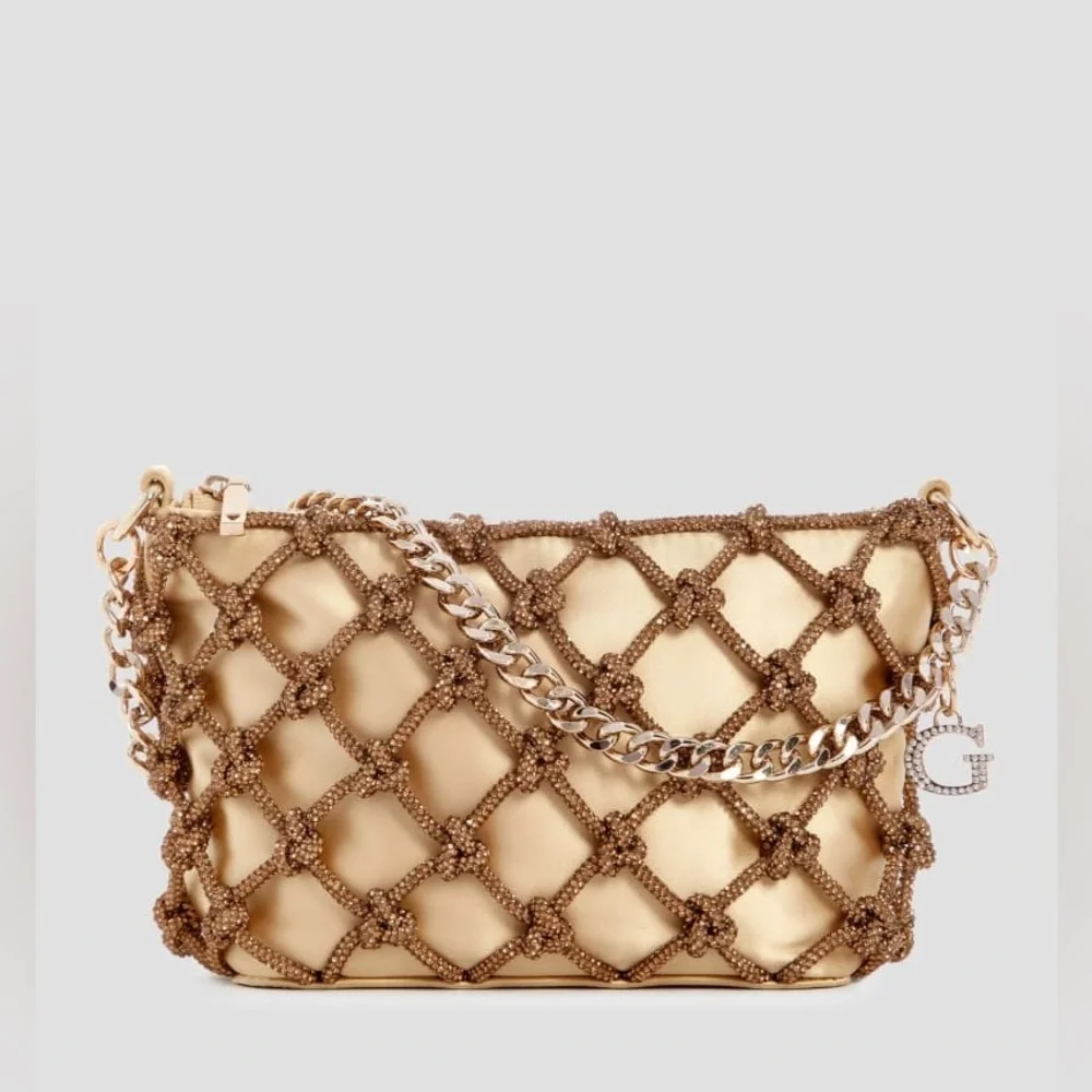 New GUESS Zalina Top-Zip Shoulder Bag - Picture 1 of 7